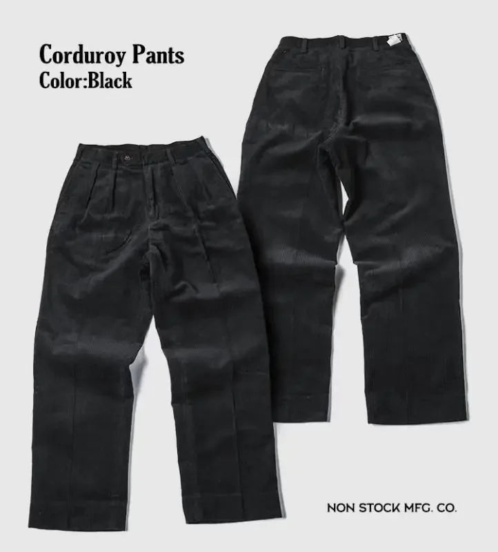 Pleated Corduroy High Rise Trousers