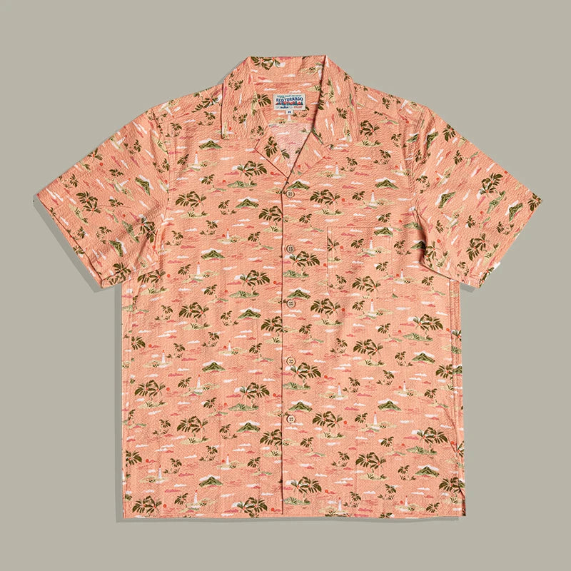 Seersucker Aloha Cuban Shirt