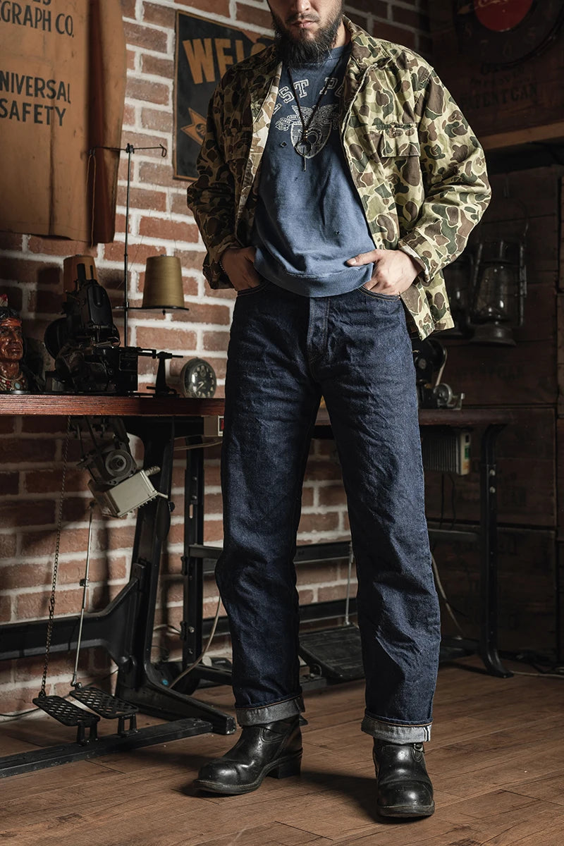 Rigid Straight Raw Denim Jeans