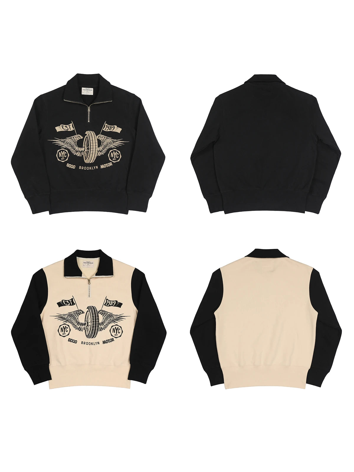 Two Tone Quarter Zip Sweatshirt