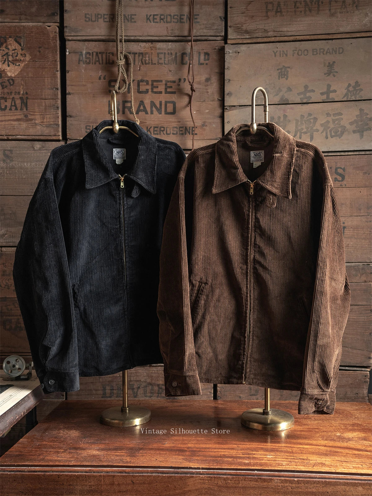 Zip Up Corduroy Cossack Jacket