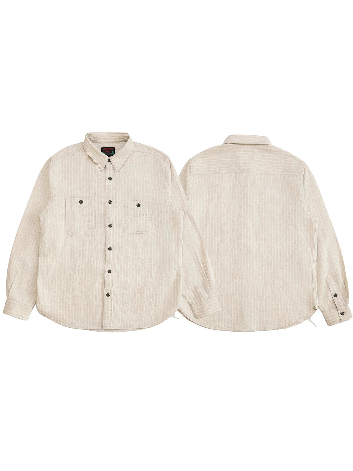 Cotton Linen Stripe Work Shirt