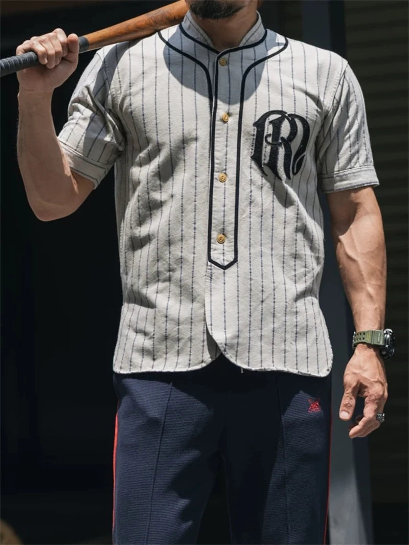Striped Baseball Jersey Shirt