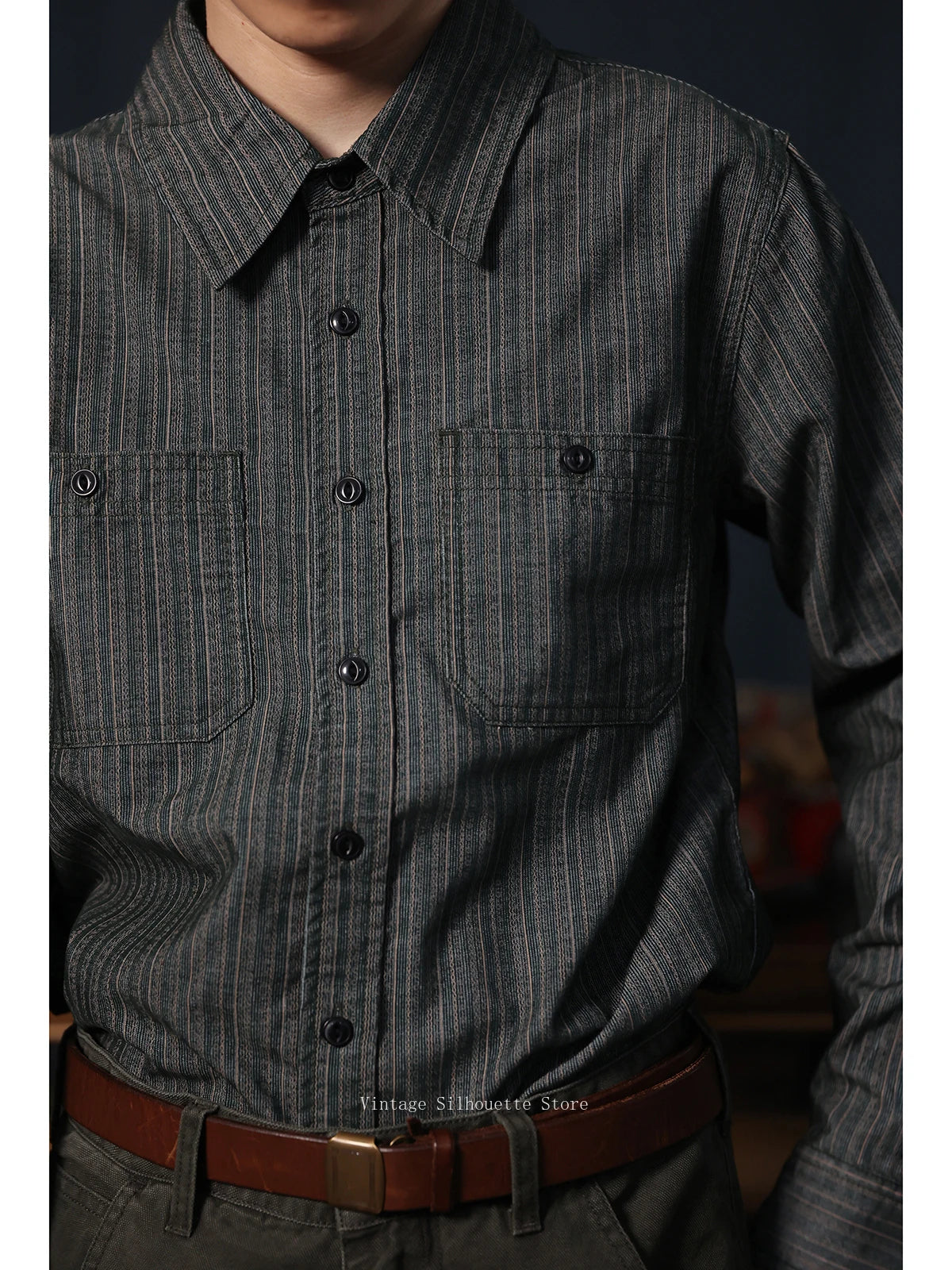 Striped Cotton Work Shirt