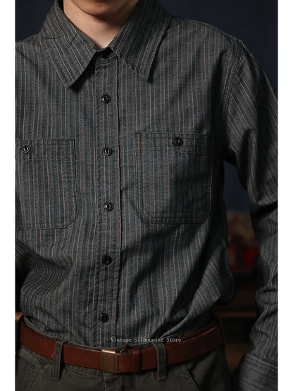 Striped Cotton Work Shirt