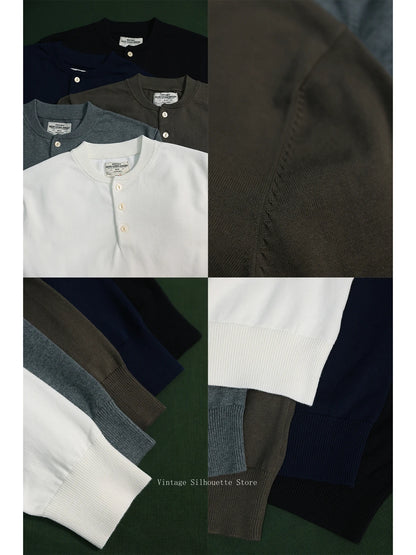Jacquard Shoulder Henley Shirt