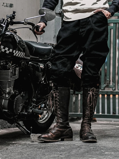 Black Motorcycle Breeches