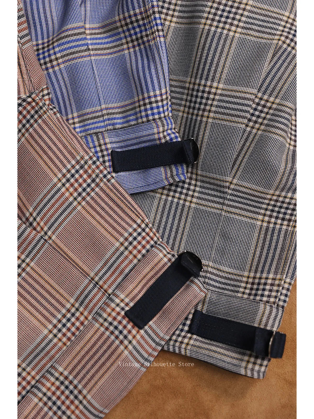 Plaid Cropped Wool Work Jacket