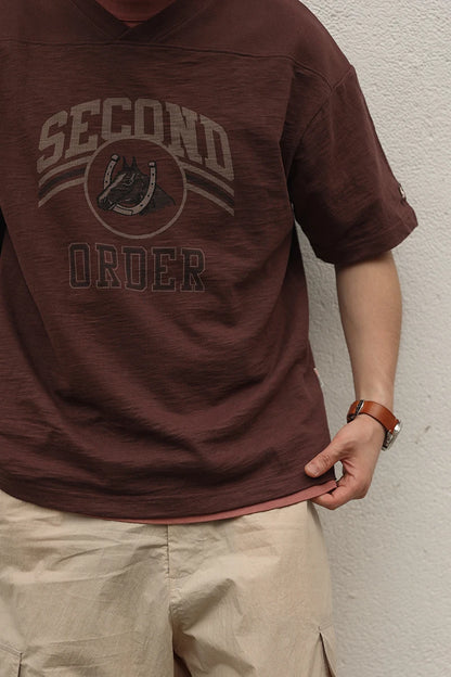 Slub Cotton V Neck Tee