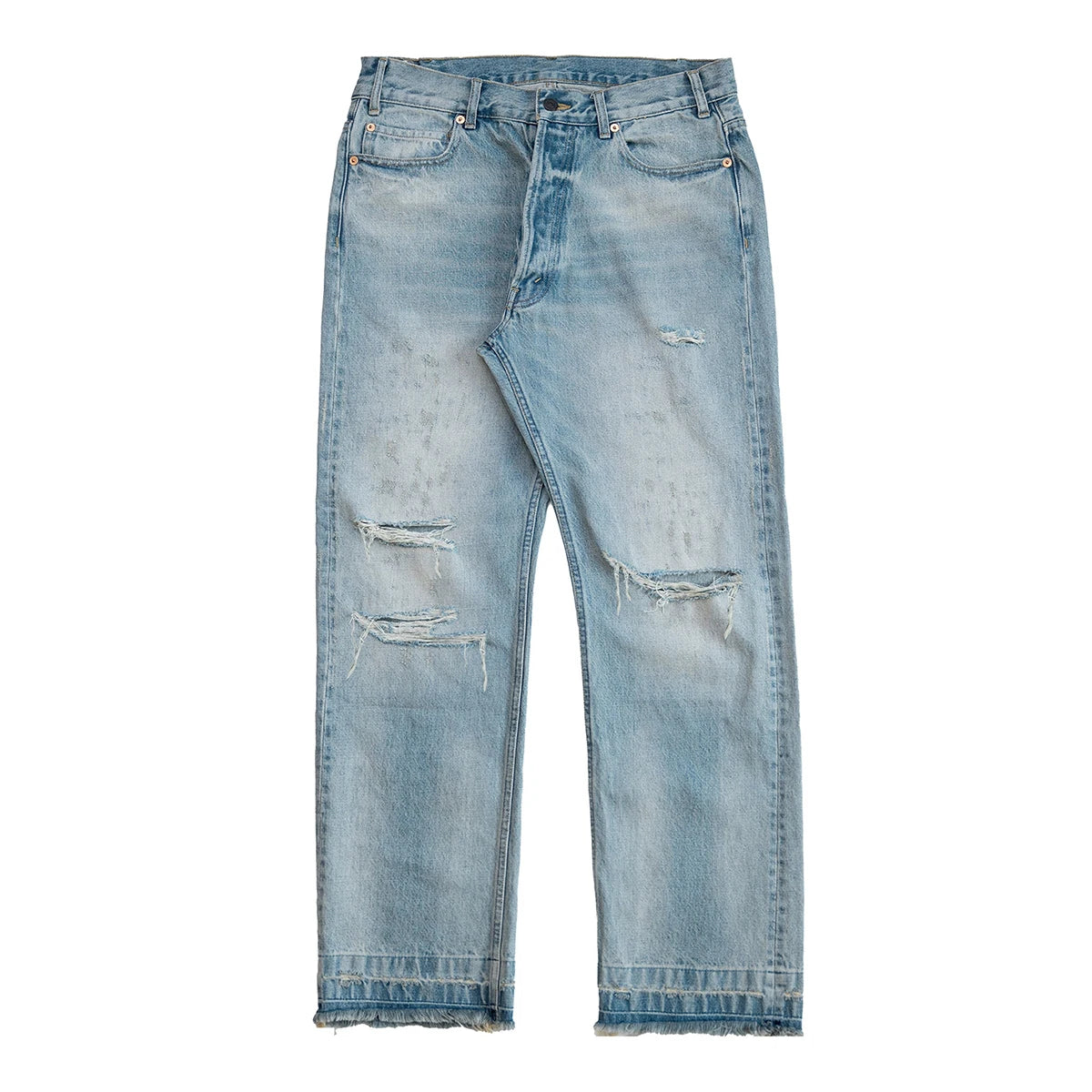 Frayed Hem Distressed Jeans