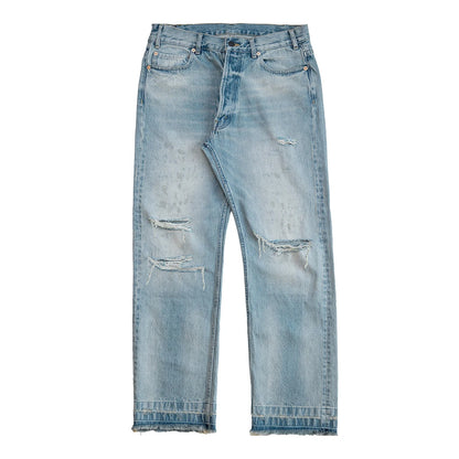 Frayed Hem Distressed Jeans
