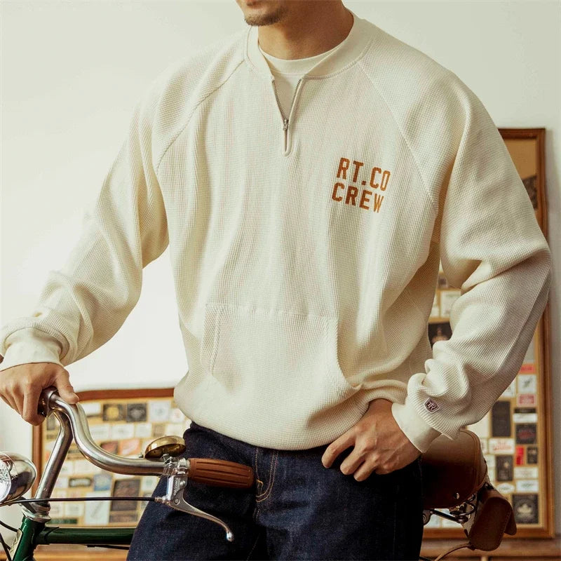 Quarter Zip Waffle Pullover