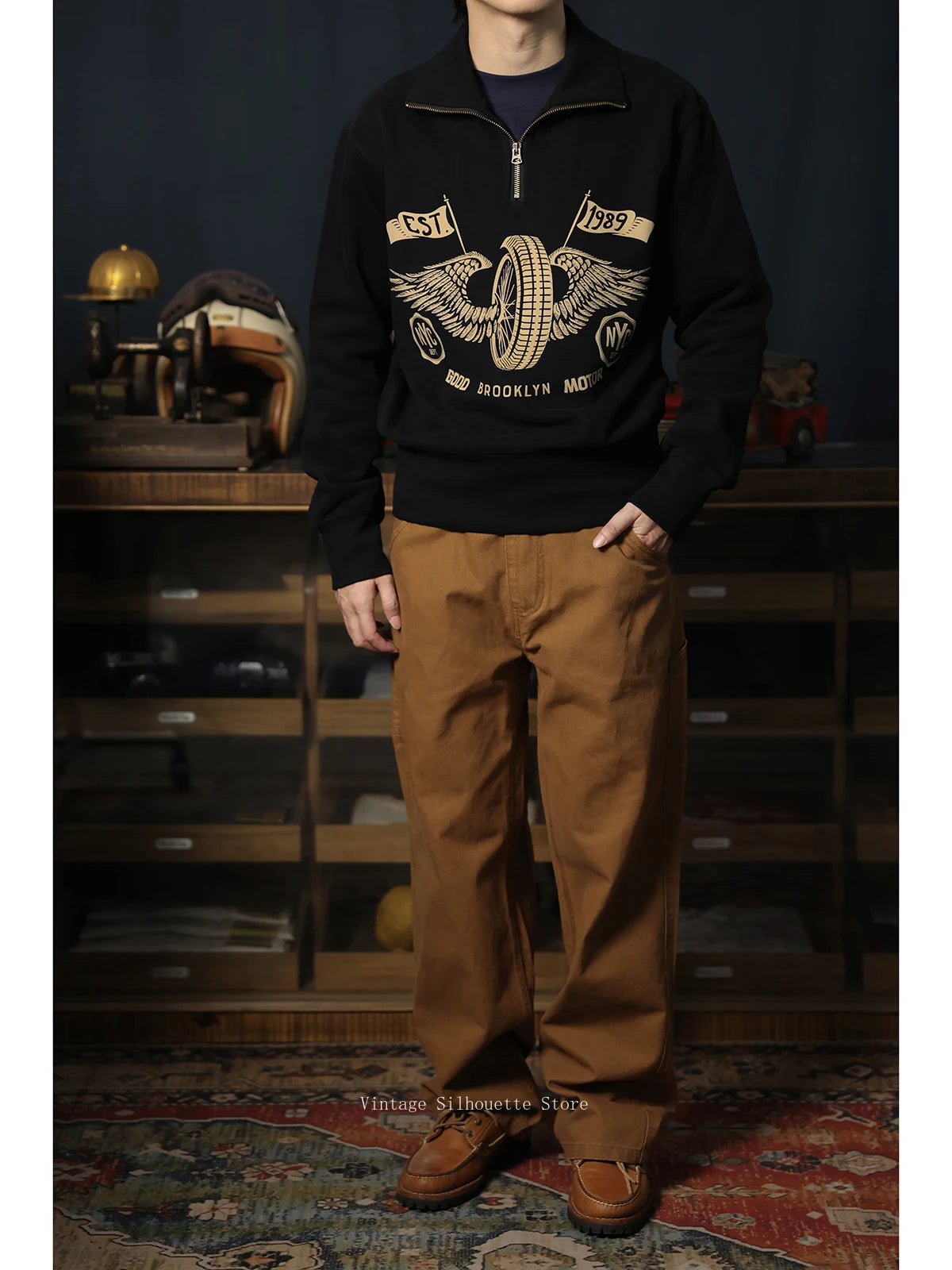 Two Tone Quarter Zip Sweatshirt
