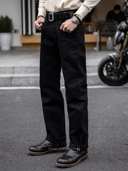Black Traditional Straight Jeans