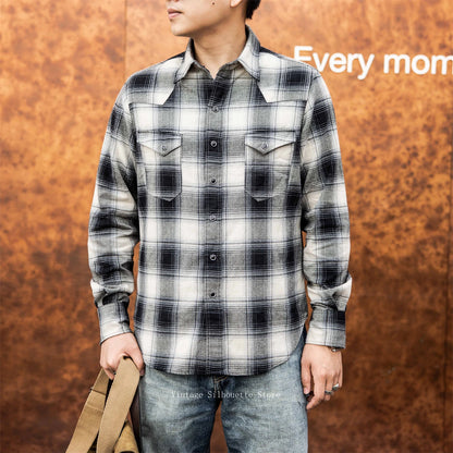Plaid Flannel Western Shirt