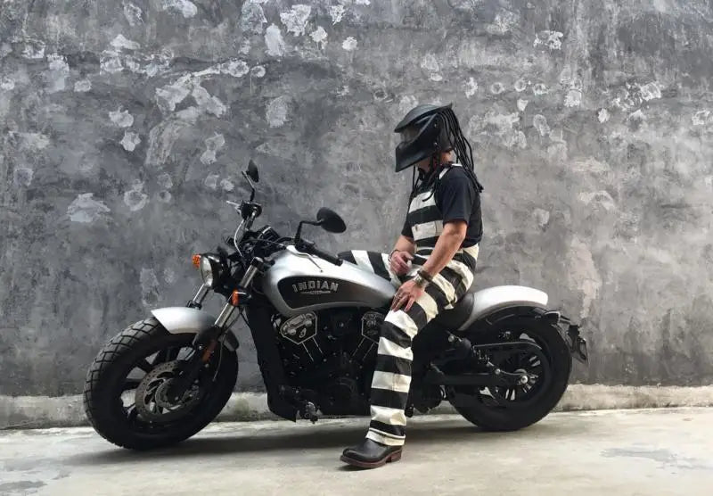 Prison Stripe Canvas Overalls