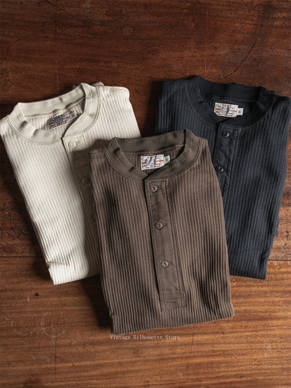 Ribbed Long Sleeve Henley