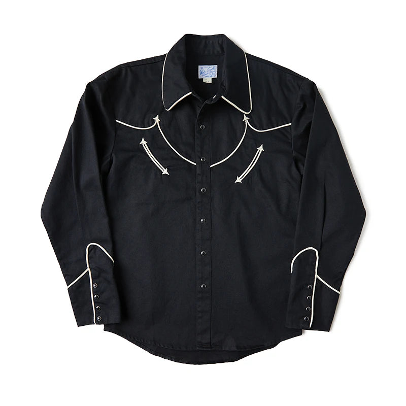 Black Embroidered Western Shirt