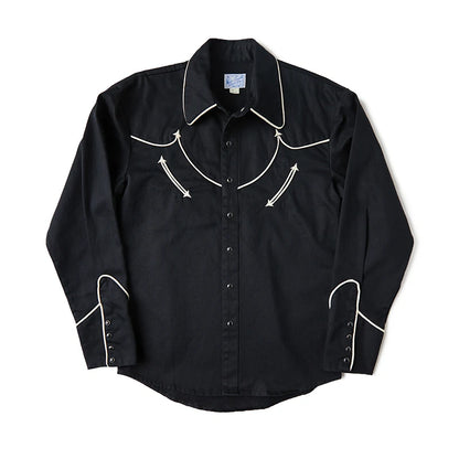 Black Embroidered Western Shirt