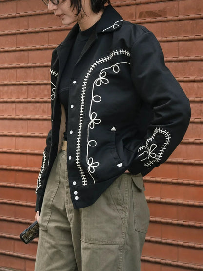 Black Embroidered Bolero Jacket