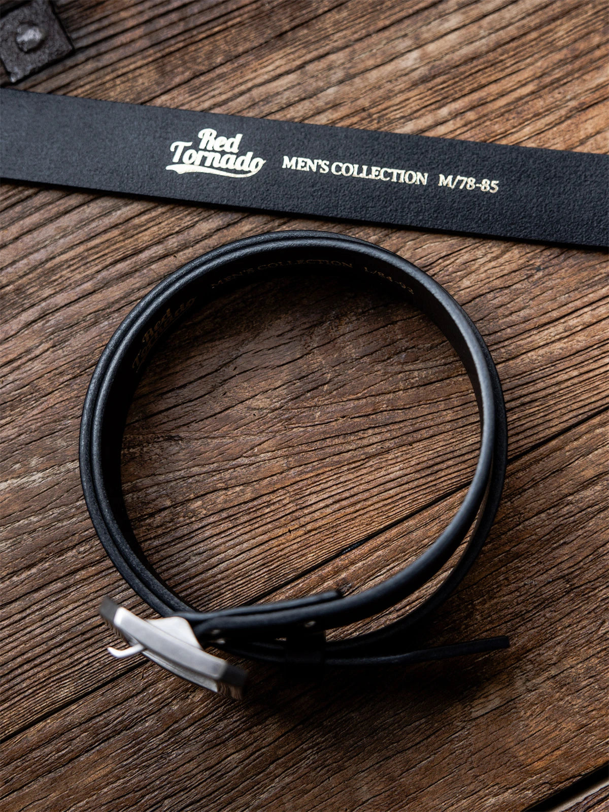 Black Leather Stainless Buckle Belt