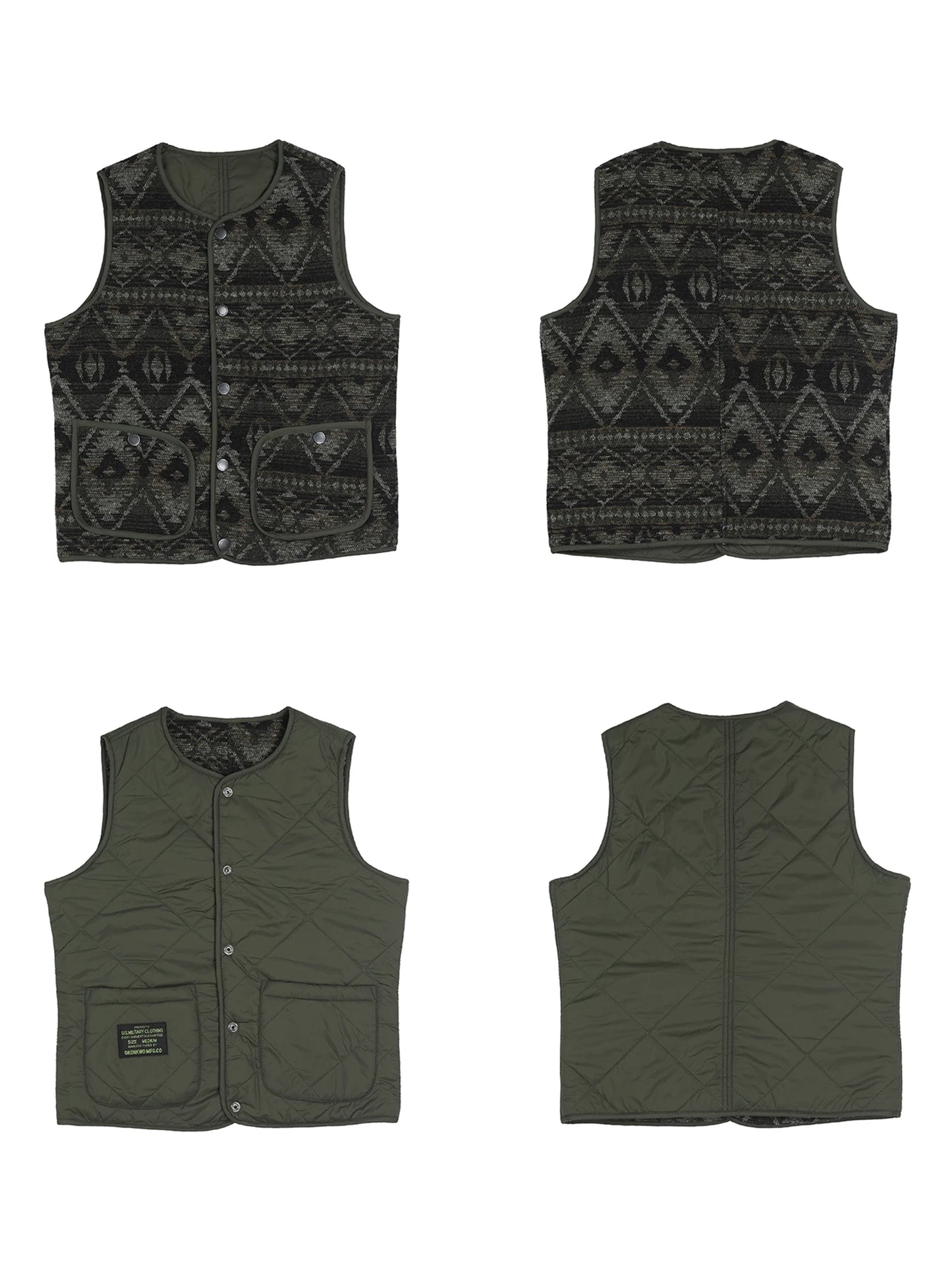 Reversible Quilted Padded Vest