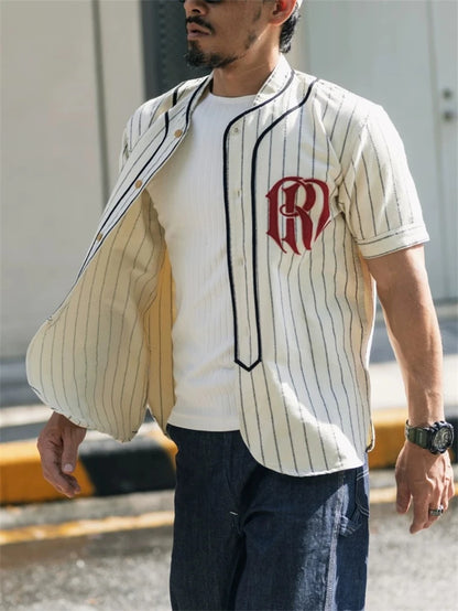 Striped Baseball Jersey Shirt