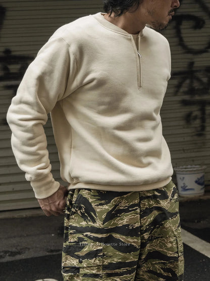 Quarter Zip Cotton Sweatshirt