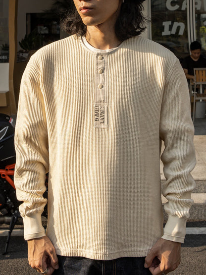 Waffle Long Sleeve Henley