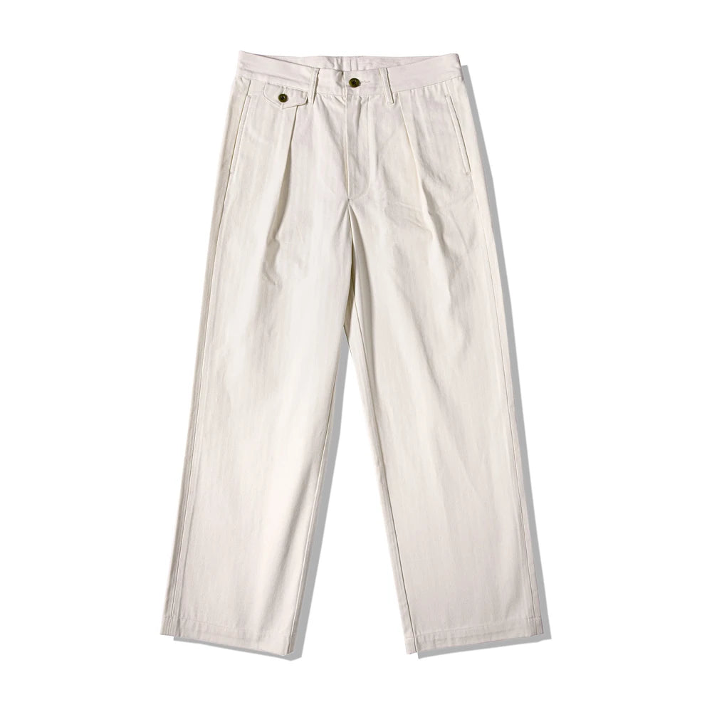 High Rise Pleated Officer Trousers
