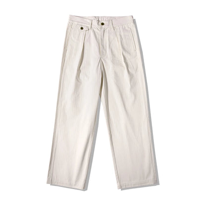High Rise Pleated Officer Trousers