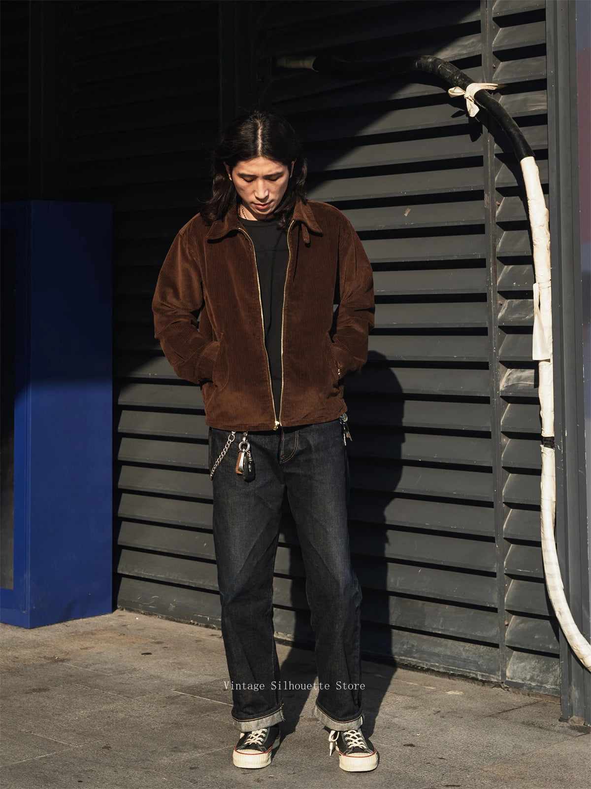 Zip Up Corduroy Cossack Jacket