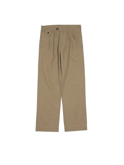 Herringbone Pleated Chino Pants