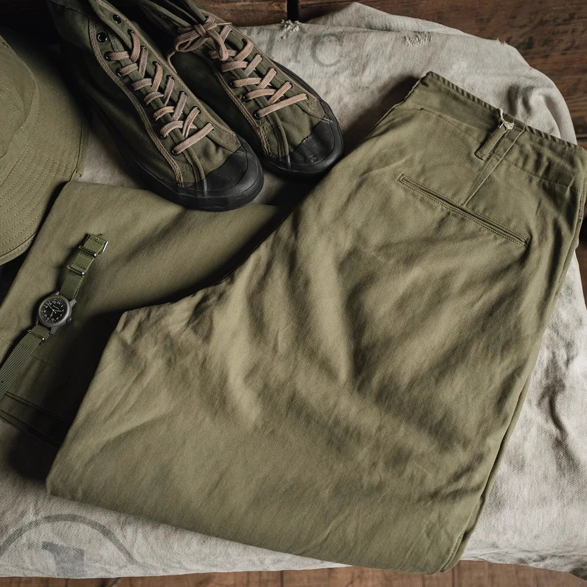 Herringbone Twill Utility Pants