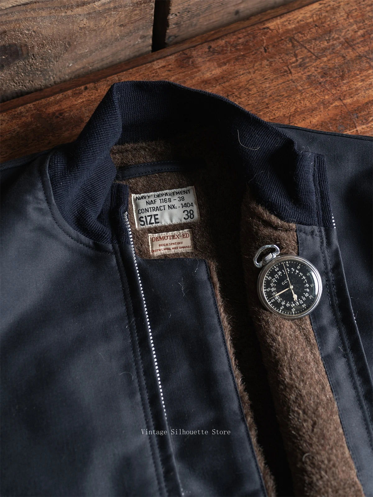 Navy Wool Lined Deck Jacket