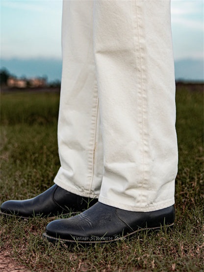 White Relaxed Selvedge Jeans