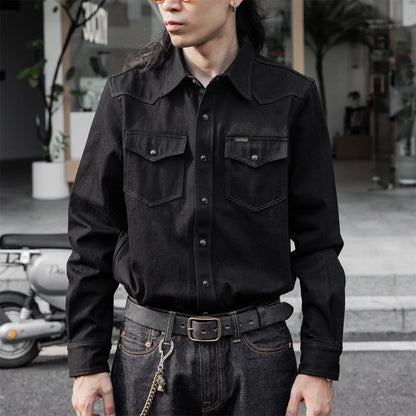 Black Denim Western Shirt