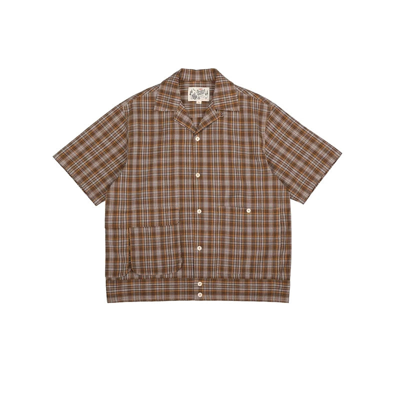 Plaid Open Collar Shirt