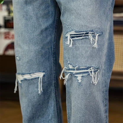 Light Wash Ripped Bootcut Jeans