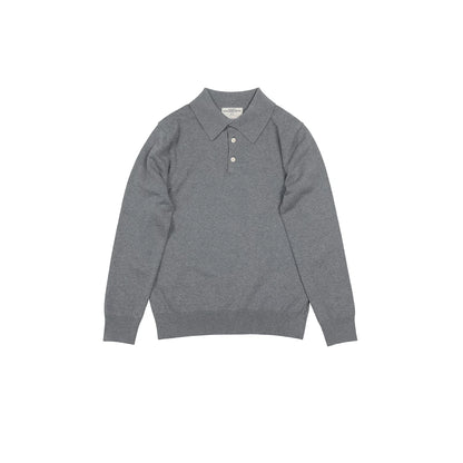 Cotton Long Sleeve Knit Polo