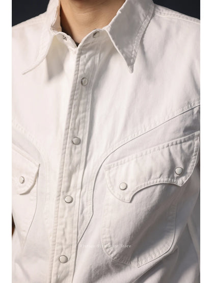 Snap Button Denim Western Shirt