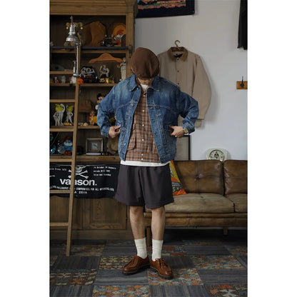 Plaid Open Collar Shirt