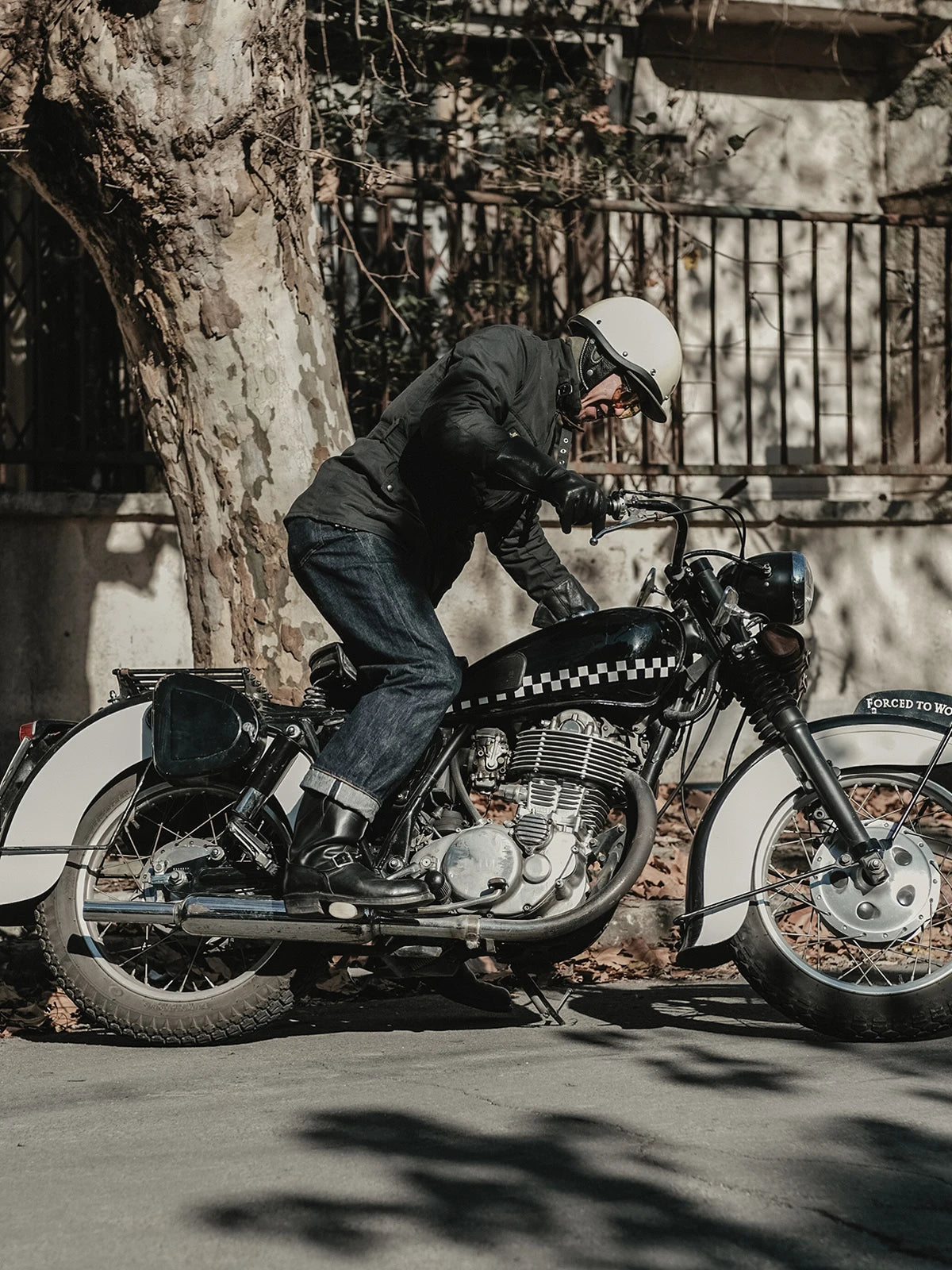 Waxed Motorcycle Biker Jacket