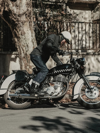 Waxed Motorcycle Biker Jacket