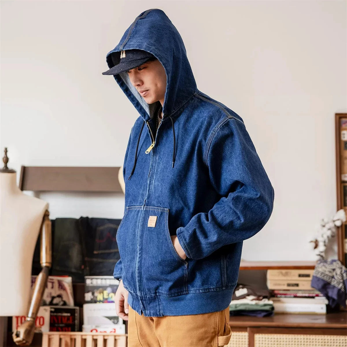 Hooded Denim Active Jacket