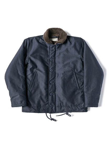 Blue Wool Lined Deck Jacket