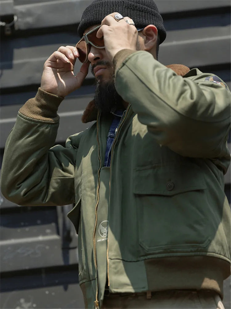 B-10 Shearling Collar Bomber Jacket
