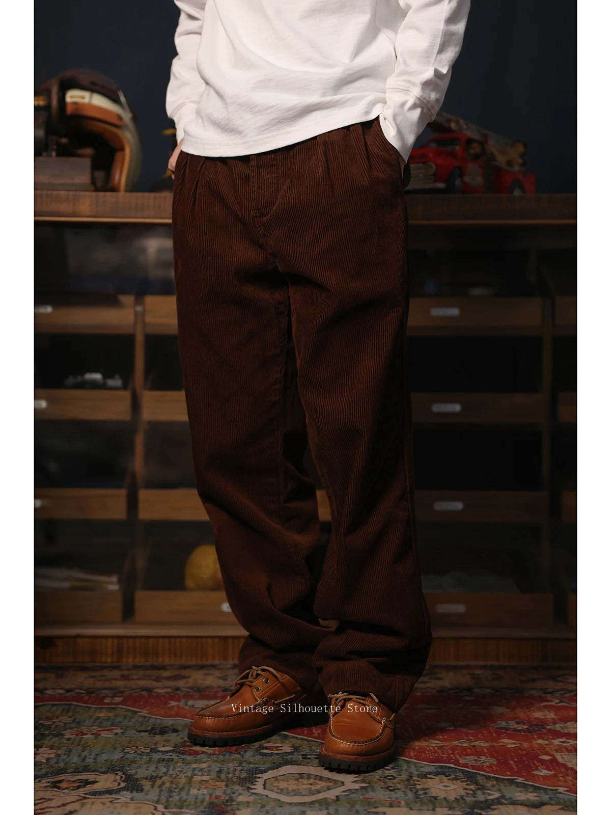 Corduroy Double Pleat Trousers