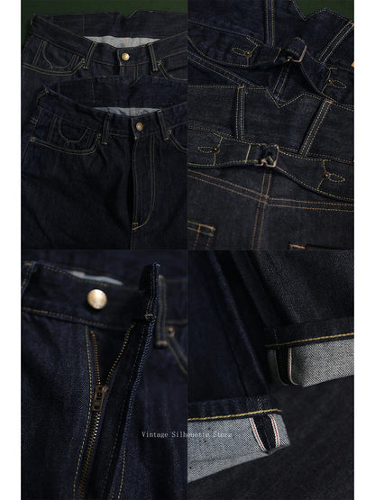 Cinch Back Raw Denim Jeans