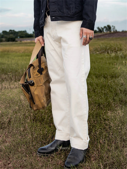 White Relaxed Selvedge Jeans